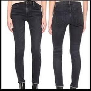 Helmet Lang Ankle Skinny Jeans Womens Size 25 Faded Black HLW7818